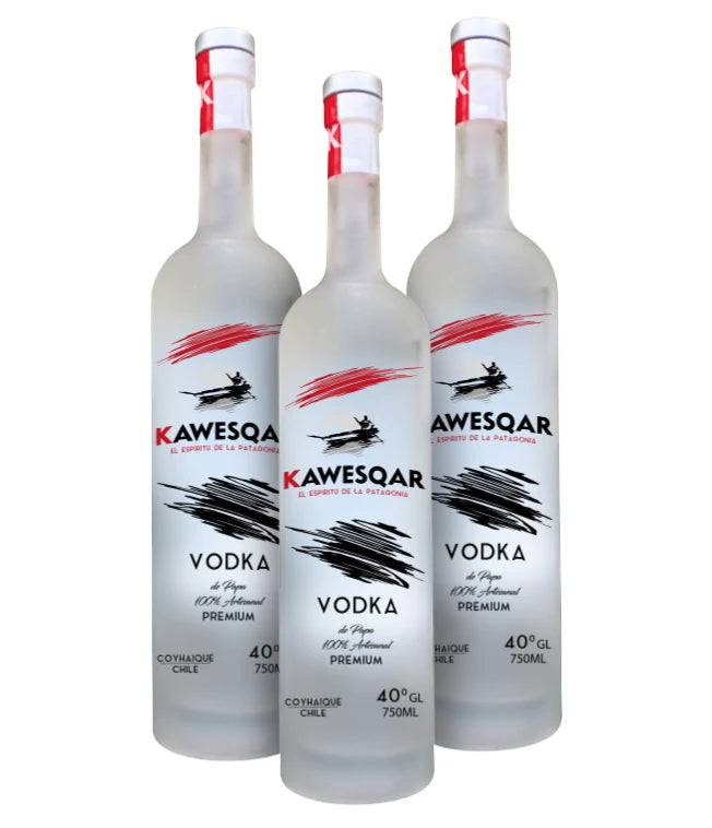 3 Bottles Kawesqar Premium Potato Vodka 750ml