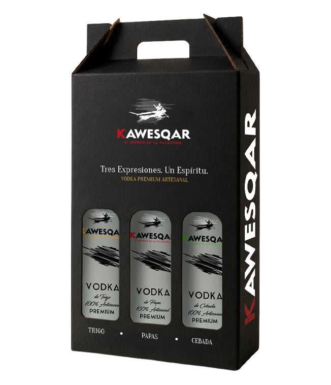 Pack Vodka Premium Kawesqar 3 x 200ml